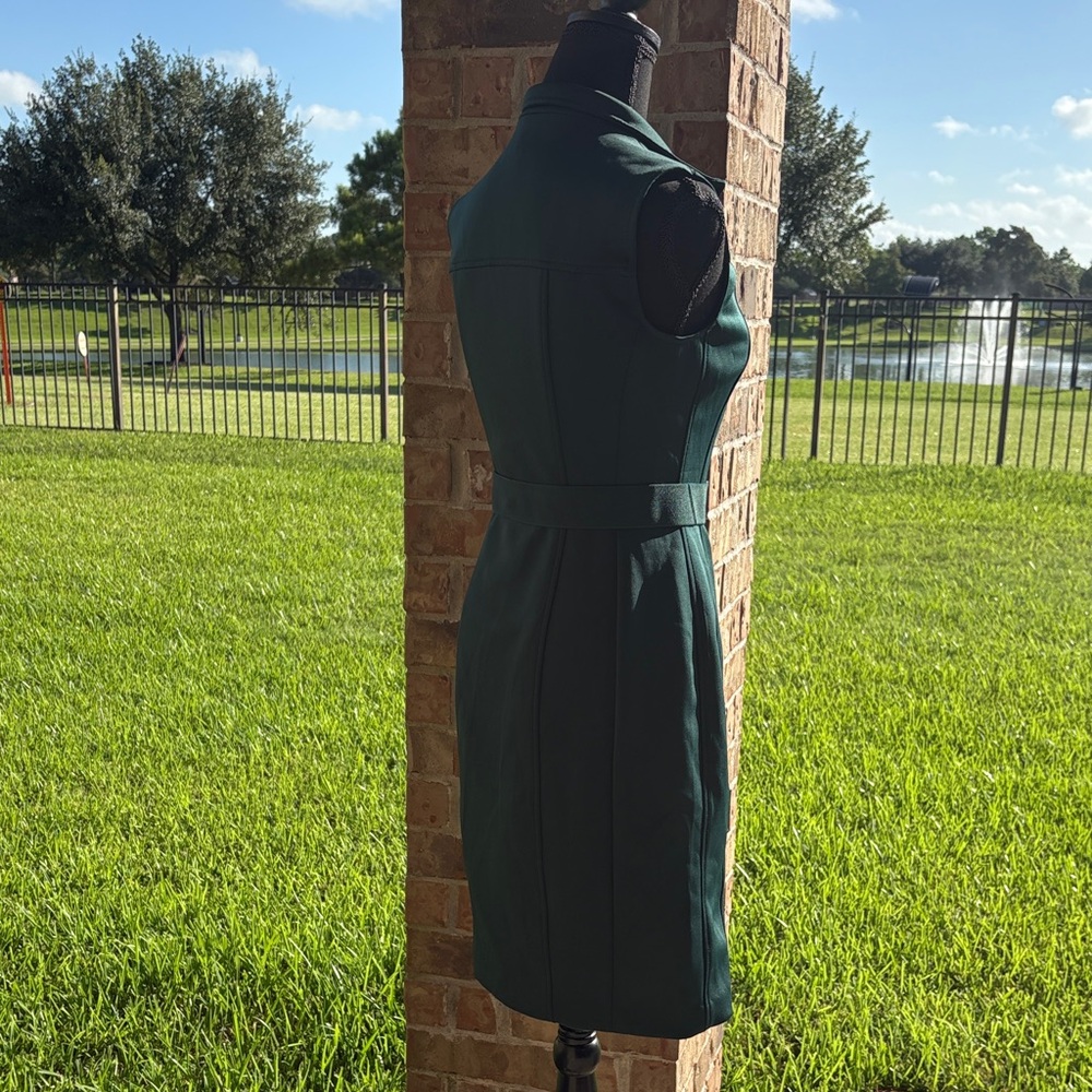 Tommy Hilfiger Dark Green Belted Midi Dress - Picture 2 of 8